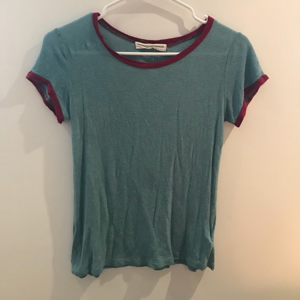 Urban Outfitters teal and red tee shirt